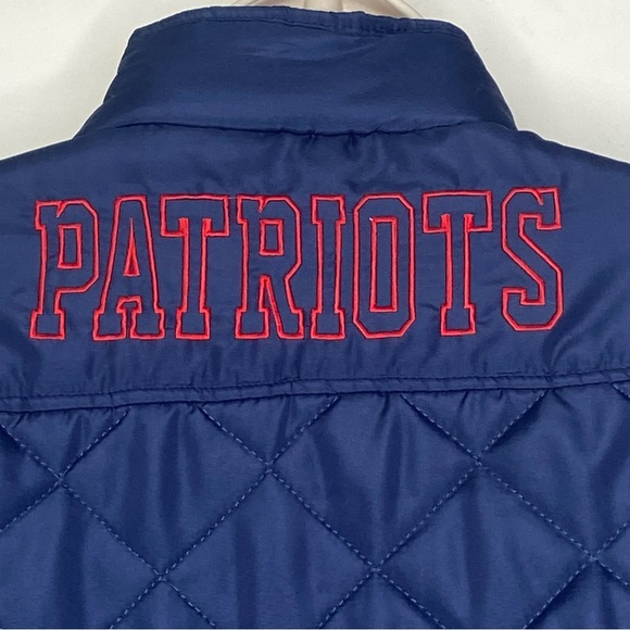 NFL Team Apparel Women’s Puffer Quilted Coat L Navy Blue Full Zip Collared - Picture 7 of 16